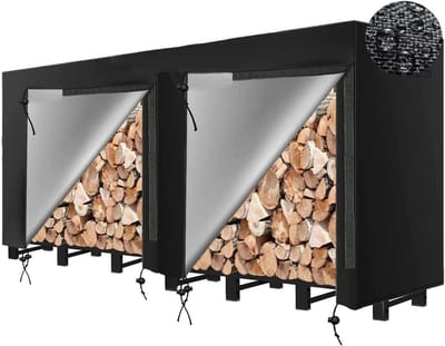 Brandhout Rekhoes - Hout Opslag Deksel - Bescherming Buiten - Waterdicht Winddicht 420D - 244x107cm - Zwart