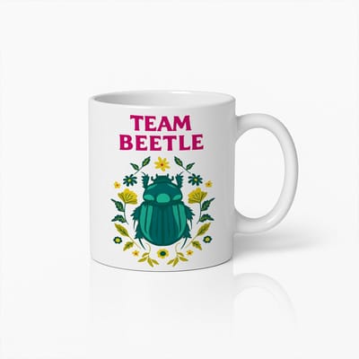 Team Beetle Mok 330ml – Leuke Insectenliefhebber Koffiebeker, Uniek Natuur Ontwerp Cadeau voor Keverfans