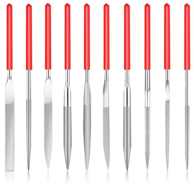 Set van 10 mini diamant vijlen voor hout, metaal, kunststof en modelbouw