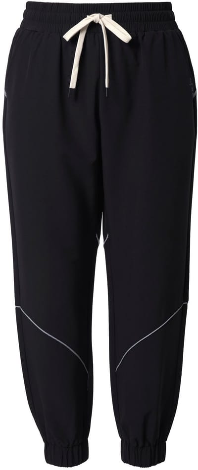 Ulla Popken - Dames - Functionele trainingsbroek waterafstotend reflector - Zwart - Maat 42+