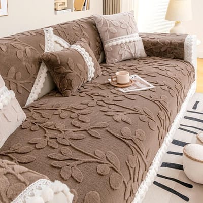 Blad Jacquard Sofa Handdoek Mat Dikke Pluche L Vorm Hoek Antislip Sofa Hoes Simplicity Sofa Kussen Chaise Longue Bankhoes 30x50cm pillowcase