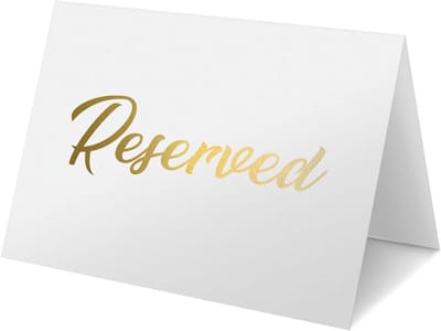 Dubbelzijdige Gouden Reserved Tafelkaarten - Elegante Tafeltentjes voor Bruiloft en Feest - 10 stuks