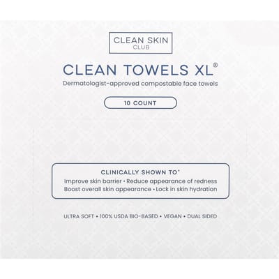 Clean Skin Club, Serviettes nettoyantes XL®, lot de 10 gray