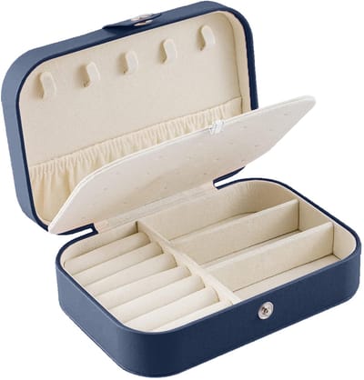 Reis Sieraden Doosje - Mini Organizer van PU Leer voor Dames, Praktisch Opbergdoosje voor Oorbellen, Ringen, Kettingen en Armbanden