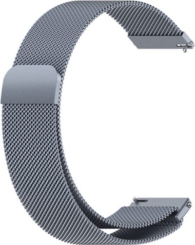 By Qubix - Geschikt voor Garmin bandje - Geschikt voor Garmin Vivoactive 4 / 4L - Milanese bandje - Space Grey - Smartwatch bandje 22mm