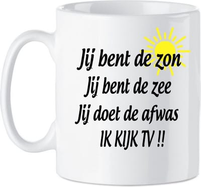 Koffie beker - thee mok - quote jij bent de zon - grappig