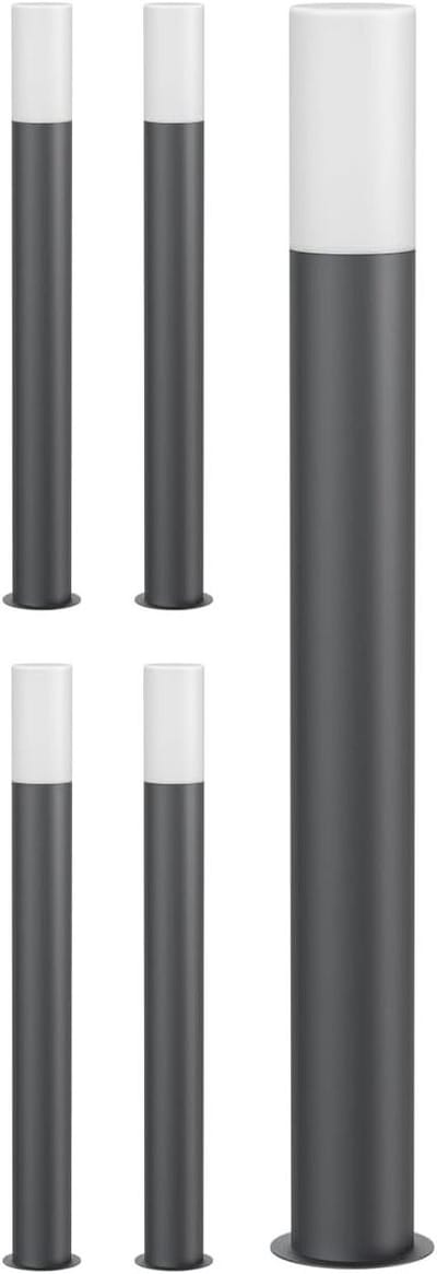 Meerpaalverlichting Buiten - Tuinlamp Paal - Oprit Verlichten - 90cm Hoog - 5 stuks - Antraciet