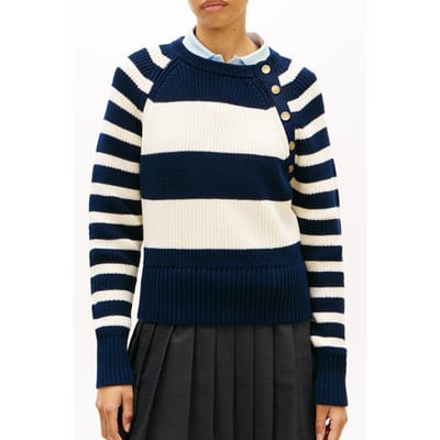 Tommy Hilfiger Gold Button Utility Ls Big Brt Dark Night/calico Taglia: XL | Maglioni a maglia Outlet | Donna | Nero
