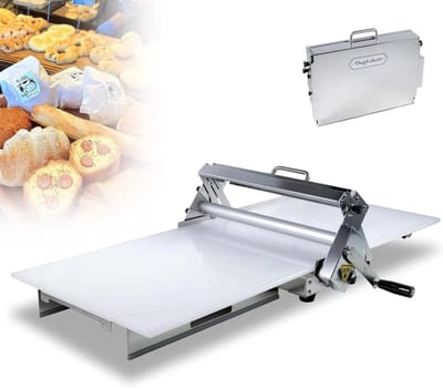 Handmatige Deegpers - Uitrolmachine Bakkerij - Bakken Thuis - Opvouwbaar Tafelmodel - 60x30 cm Werkstuk - Meerkleurig