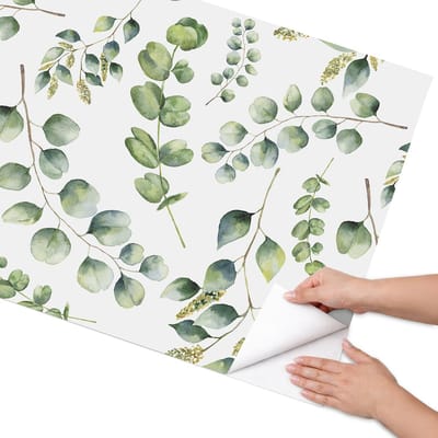 Coloray Meubel Wrap Folie - Groente Meubelfolie - 75x150 cm - Plakfolie Meubels Botanische bladeren - Decoratiefolie Zelfklevend - Scandinavisch Meubelfolie - Meubelfolie Zelfklevend - Badkamer decoratie - Bloemen en planten