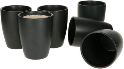 MamboCat 6-delige set koffiemokken zonder handvat Leopard Lampart Nero zwart