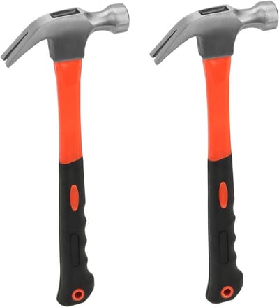 Set van 2 Stuks 8oz Klauwhamer met Rubber Grip, 27.5cm Carbon Staal Hamer voor Timmerwerk en Klusgereedschap