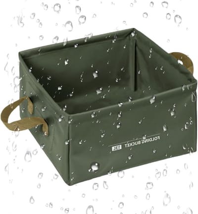 Vouwbare Emmer - Opvouwbare Waterbak - Kamperen en Reizen - Scheurwerend PVC-mesh - 13 Liter - Legergroen
