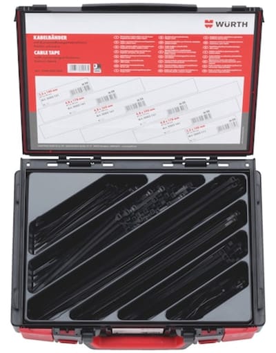 Wurth - Kabelbinder, assortiment zwart 250 stuks in systeemkoffer - Kabelbinder, assortiment zwart 250 stuks in systeemkoffer x 1 st
