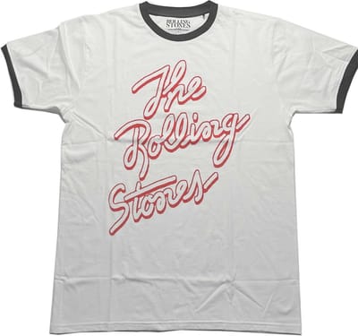 The Rolling Stones - Signature Logo Heren T-shirt - S - Wit