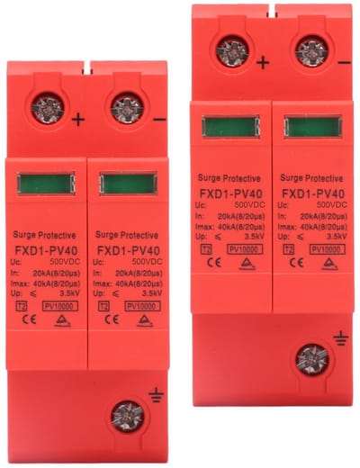 SPHProducts - Overspanningsbeveiliging - Fotovoltaïsche Afleider - Professioneel - 2 Stuks - DC 500V - Veiligheid - Geschikt voor zonnepanelen - Compac...
