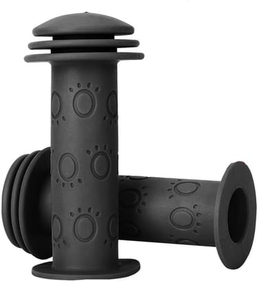 1 Paar Kinderfietsgrepen - 100mm Fietsstuurgrepen - Antislip Rubberen Fietsstuurgrepen - Buisdiameter 2,2 cm voor Kinderfiets, Kinderloopfiets, Kinderstep - Zwart