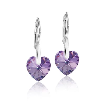 Montebello Oorbellen Lily HZ89 - 925 Zilver Gerhod.- Swarovski Hart - Ø10mm - 25mm