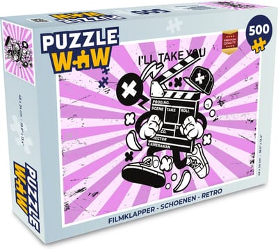 Puzzel Filmklapper - Schoenen - Retro - Legpuzzel - Puzzel 500 stukjes