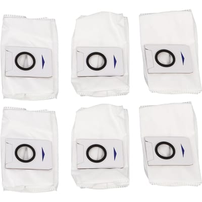 6 stuks Stofzakken voor Stofzuiger voor DEEBOT X1 Omni Vervangbare Stofopvangzak Stofzuiger white
