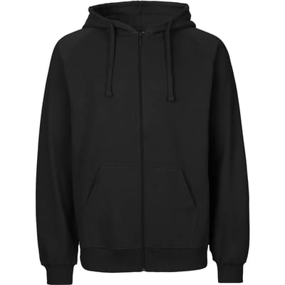 Neutral Unisex Tiger Cotton Hoodie With Zipper NET63301 - Black - XS