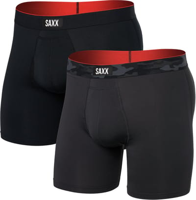 SAXX Heren Boxershort Multi-Sport Mesh - 2-Pack - Boxer met BallPark Pouch® PRO - Sport Ondergoed met kortere pijp - Grijs - M