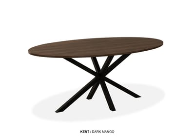 Maxfurn - Eettafel ovaal | Zeer krasvast | Kleur: Dark mango | Afmeting 160x92cm
