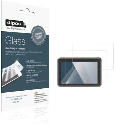 dipos – 2x Pantserfolie geschikt voor VECTOR AGR HD408 | 9H Screenprotector