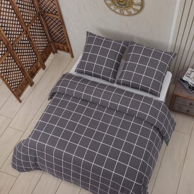 Goodivery ® Beddengoed Set Met Stijlvolle Antraciet Tinten, Hoogwaardige Stof En Praktische Sluitingen