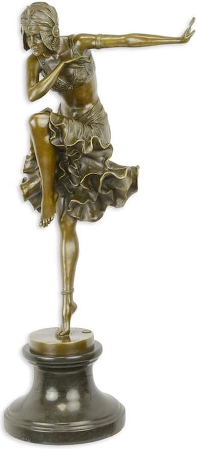 Bronzen beeld - Hindoestaanse danseres - sculptuur - 67,2 cm hoog