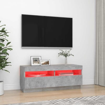 vidaXL - Tv-meubel - met - LED-verlichting - 100x35x40 - cm - betongrijs