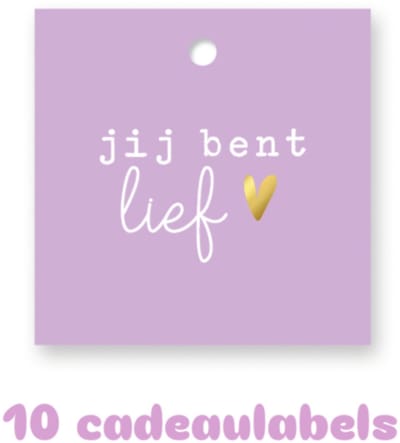 10x Cadeaulabel paars jij bent lief - naamkaartje - cadeautag - hangtag - cadeauhanger - leuk inpakken - naamlabel - cadeauversiering -