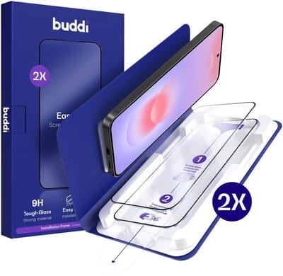 2-Pack Screenprotector Geschikt voor Samsung Galaxy A37 - Buddi Easy Fit Tempered Glass met Installatietray - 9H+ Gehard Glas - Case Friendly Glasplaatje - Eenvoudige montage