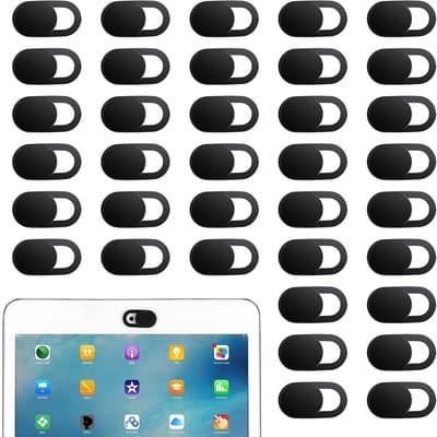 Ultra dunne webcam cover, 36 stuks camera schuifdeksel voor laptop, pc en telefoon accessoires, zwart, privacybescherming en gebruiksgemak