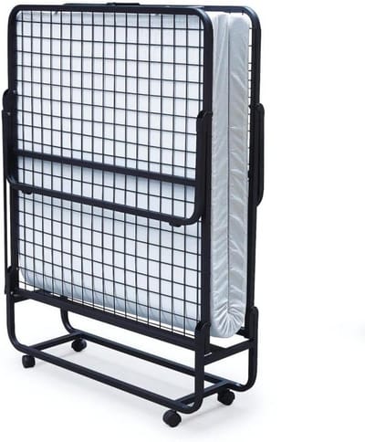 SnelShoppen - Vouwbed 90x200 - Opklapbaar Bed 1 Persoon - Inclusief Koudschuim Matras met Wasbare Hoes - Compact en Lichtgewicht - Ideaal voor Logies,
