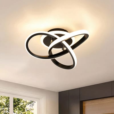 RosaBloom LED Plafondlamp 21W - Klaverblad Design - Met Wandschakelaar Drie Kleurtemperaturen & Geheugenfunctie - Plafondverlichting - Zwart