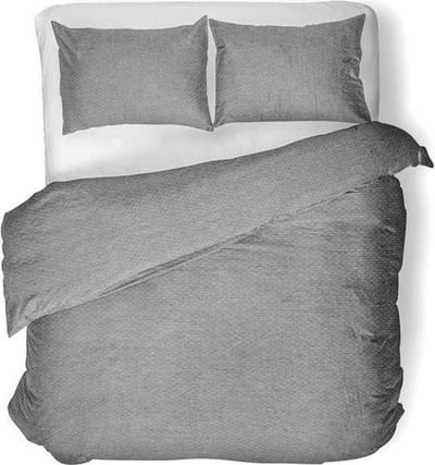 Yellow Ozni - Dekbedovertrek - Tweepersoons - 200x200/220 cm + 2 kussenslopen 60x70 cm - Micro Grey