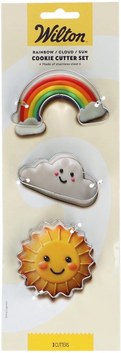 Wilton Koekjes Uitsteker - Regenboog, Wolk, Zon - Set/3, Uitsteekvormpjes, Koekjes Vorm