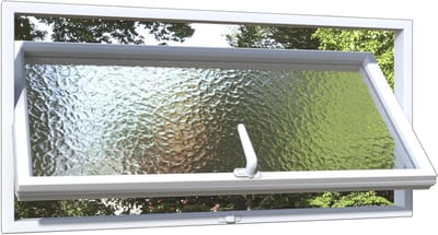 Rechthoekig metalen venster, 360 graden draaibaar raam met veiligheidsglas en handgrepen, inbouw--hulpraam voor ventilatie als vervanging voor badkamer, keuken, woonkamer, kelder (WHITE-A80×40)