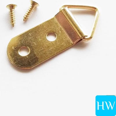 Schilderijhaakjes ophanghaakjes - D vorm - 15 x 40 mm (medium) | goudkleurig (4 stuks)
