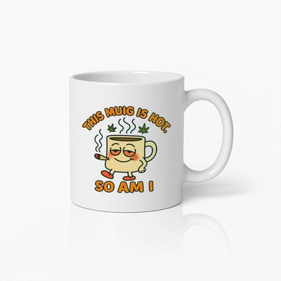 Deze Mok Is Heet Ik Ook Mok 330 ml – Grappige Cartoon Koffiebeker met Rokerig Mok Ontwerp – Perfect Cadeau voor Koffieliefhebbers