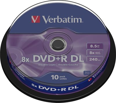 Verbatim 43666 DVD+R Double Layer Matt Silver Schijven