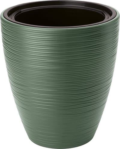 Form Plastic Plantenpot/bloempot Gobi - kunststof - groen - D30 x H32 cm - met binnenpot - rond