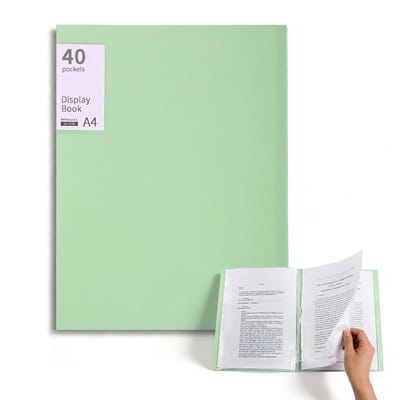 A4-documentenmap - 30,8 x 23 cm - Inclusief 40 insteekhoezen - Gemaakt van PP-materiaal - Map voor het verzamelen van examenpapieren - Maakt gecategoriseerde opslag van examenpapieren en documenten mogelijk