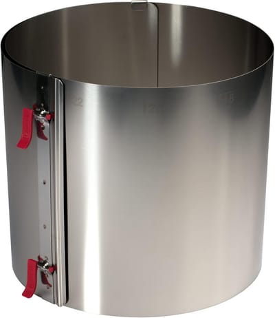 Cake ring 18-30 cm - RVS met clamping lever - 20 cm hoog - Perfect voor het bakken van taarten - SnelShoppen