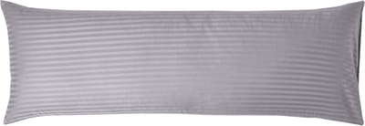 Homescapes Satijn Streep Katoen Kussensloop 50x140 cm Langwerpig – Zilvergrijs – 100% Egyptisch Katoen – Draaddichtheid 330
