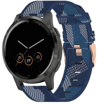 By Qubix - Geschikt voor Garmin bandje - 18mm - Geschikt voor Garmin Venu 4 - 41mm - Canvas nylon bandje - Blauw