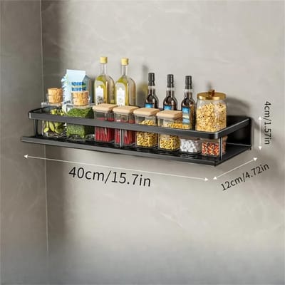 1 support de rangement multifonctionnel avec tige, support d'assaisonnement mural pour articles de cuisine