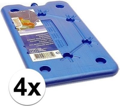 4 platte koelbox koelelementen blauw