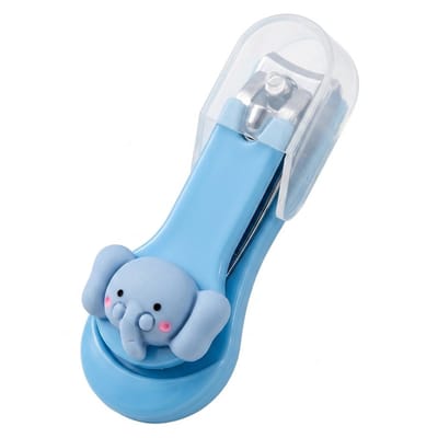 Blauw mini nagelknipper nagel tang voor dames en heren met olifant design compacte nagelclipper met beschermkap draagbare manicure tool
